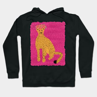 Magenta Leopard with Flower Crown Hoodie